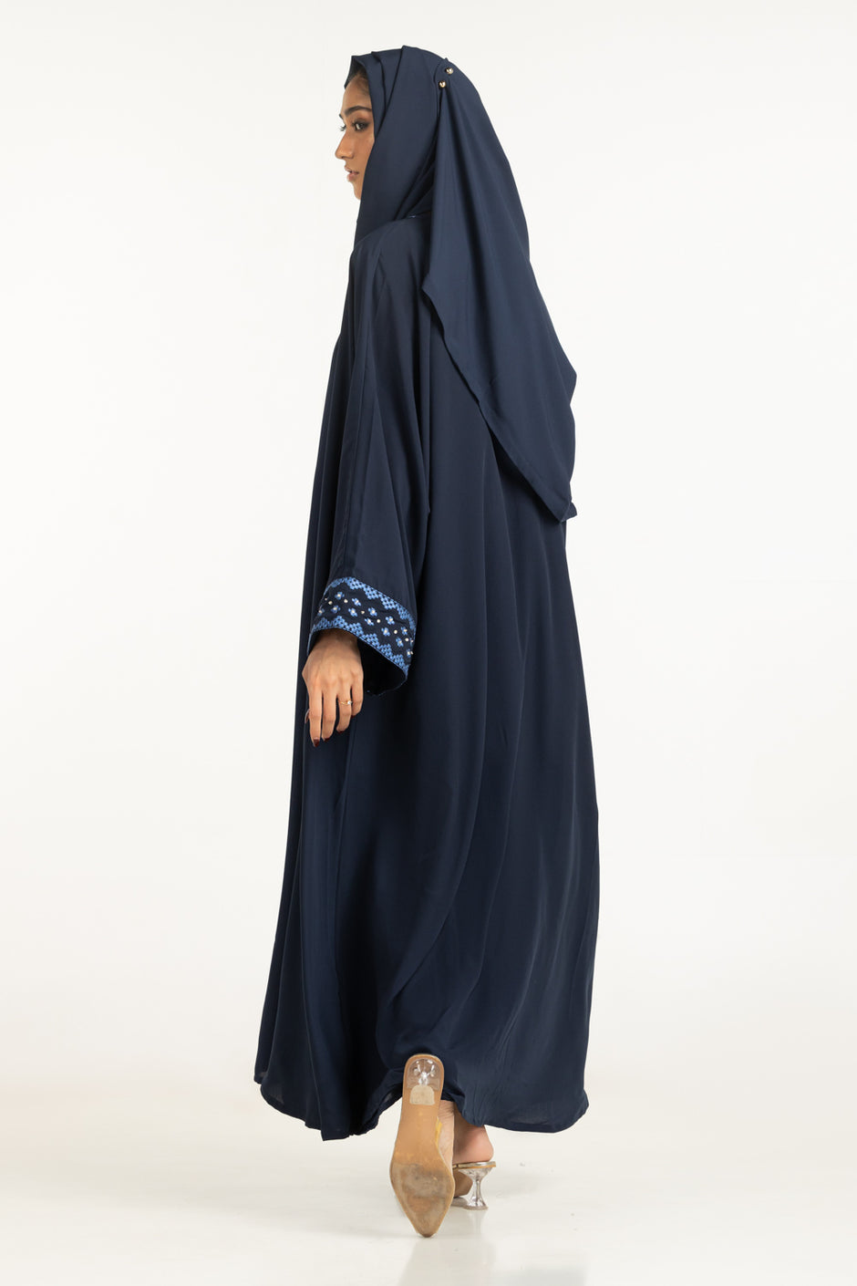 3PC Georgette Embroidered Abaya