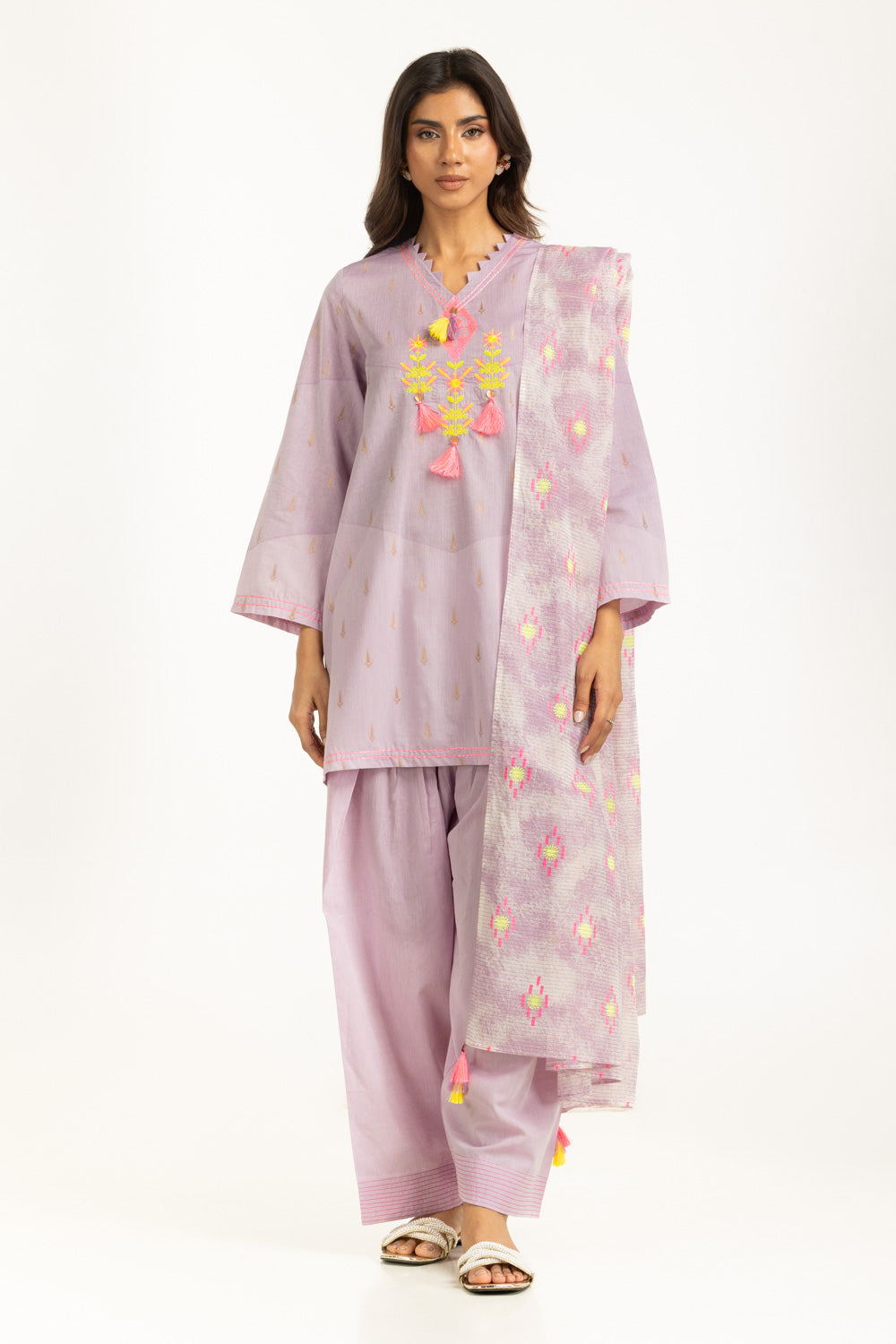 3PC Jacquard Embroidered Suit IUSTKSD-1214