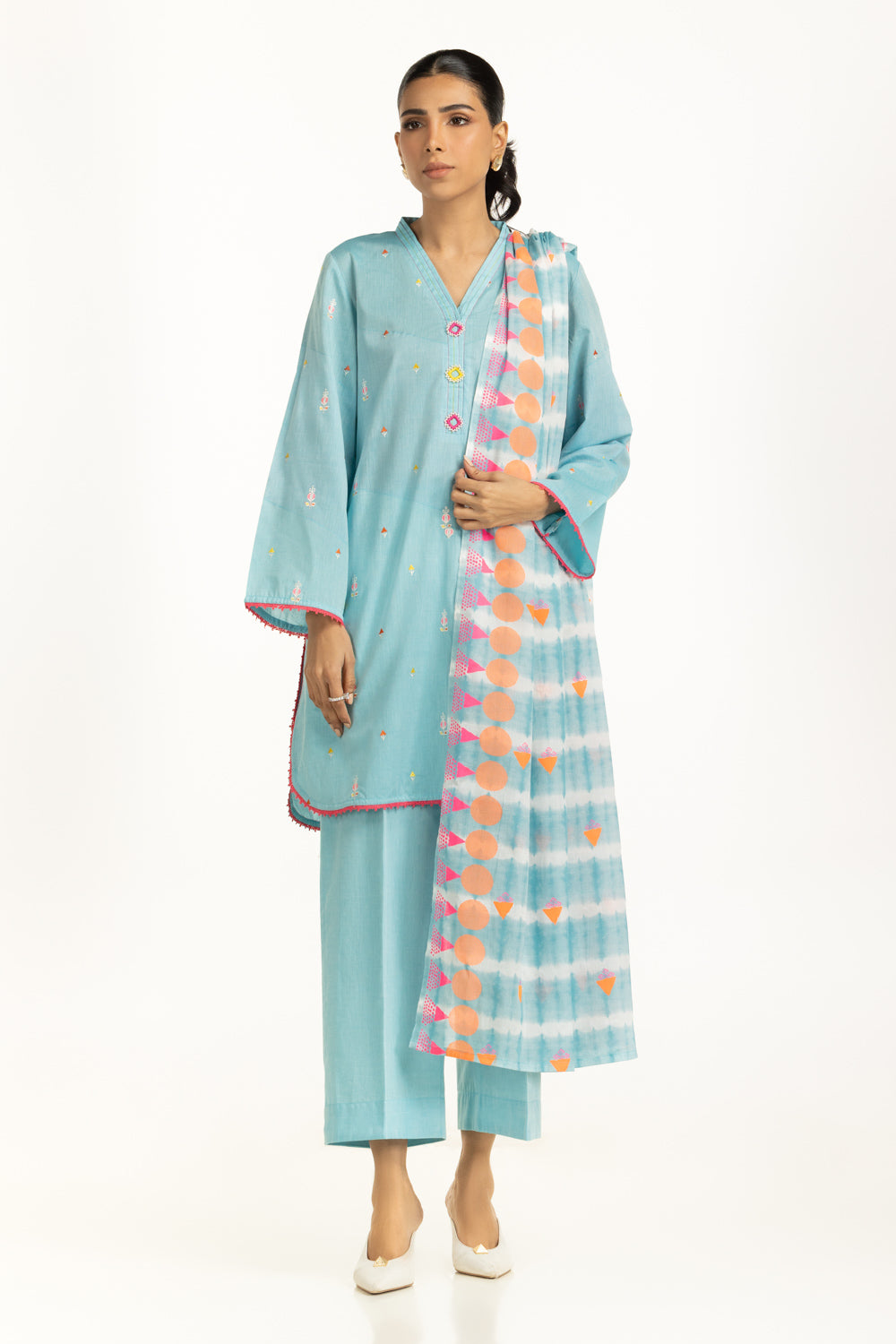 3PC Jacquard Embroidered Suit IUSTKSD-1244