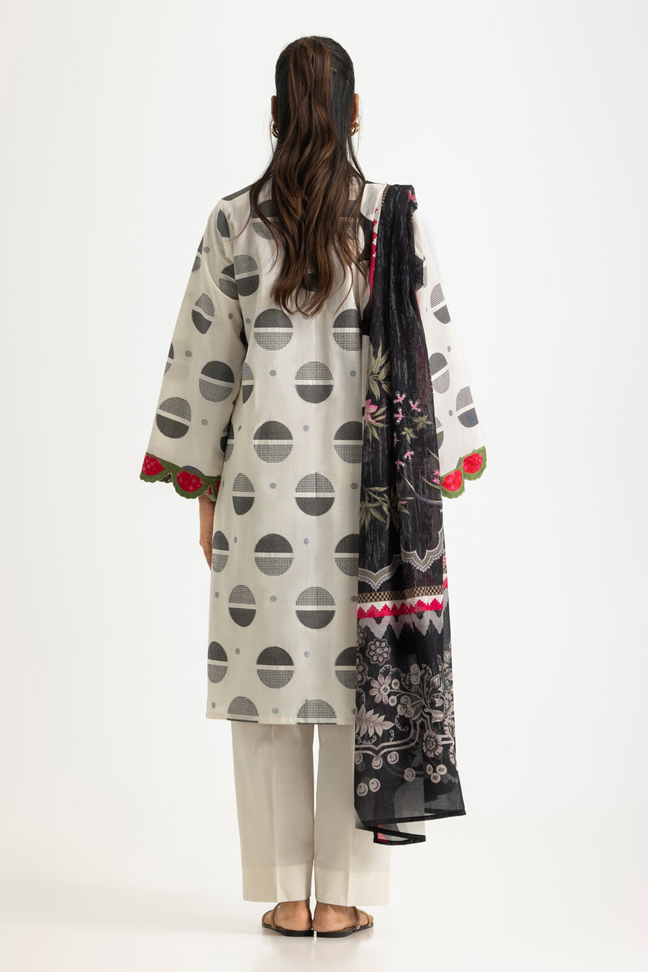 3PC Jacquard Embroidered Suit