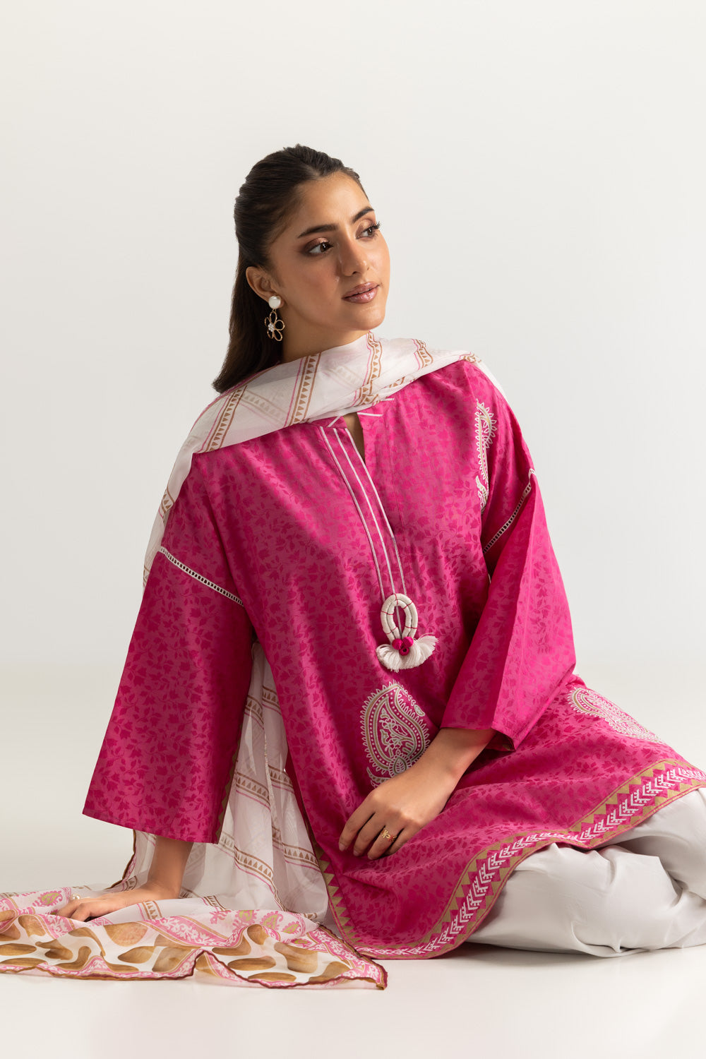 3PC Jacquard Printed Suit