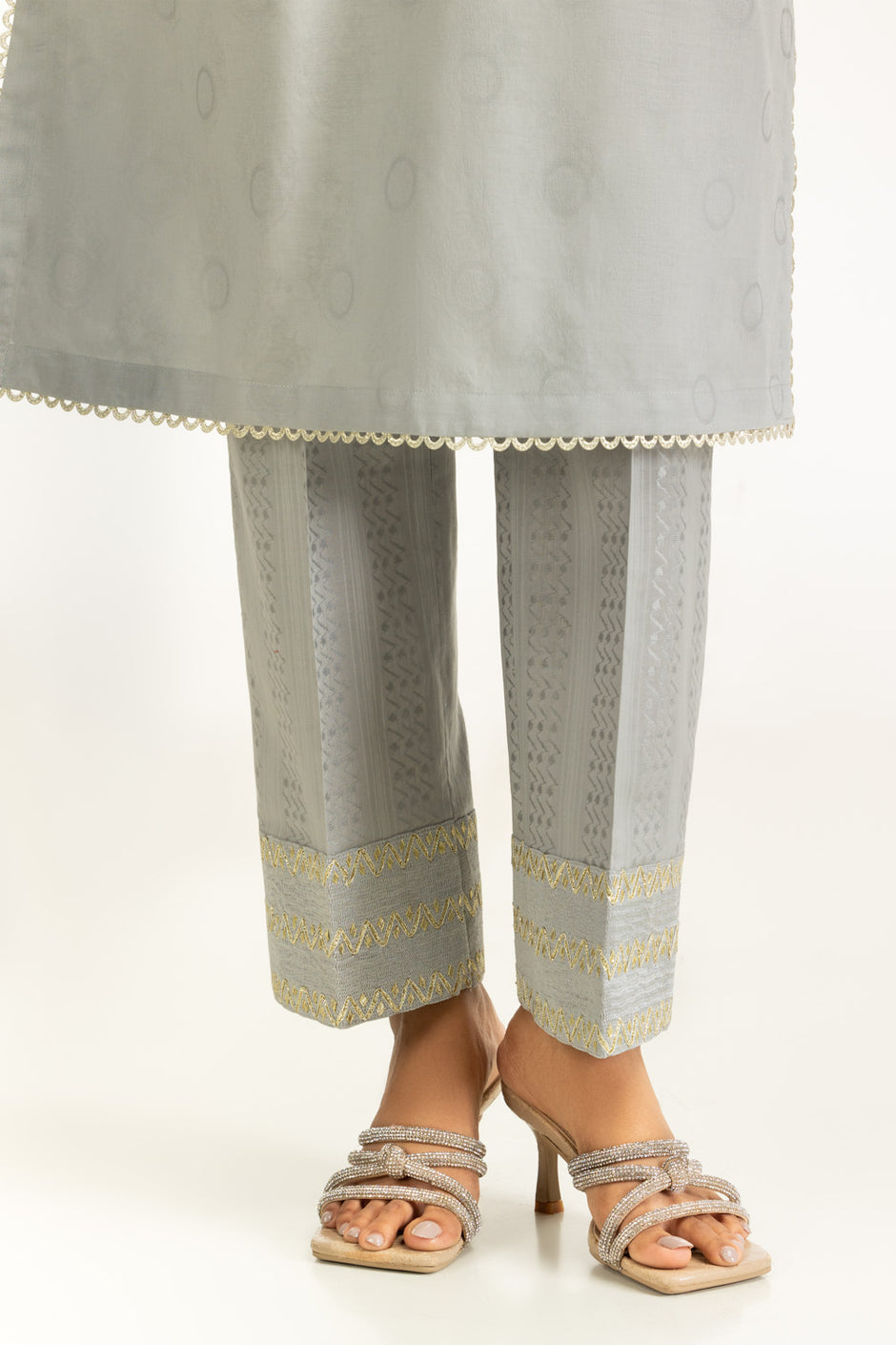 3PC Jacquard Suit With Embroidered