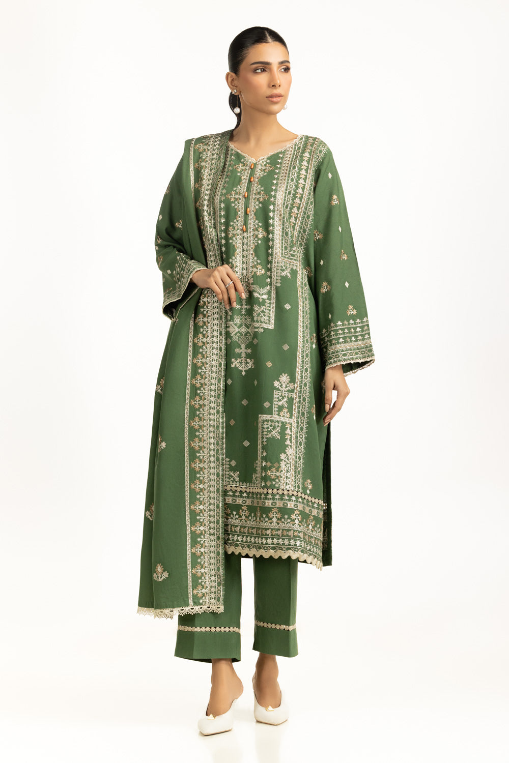 3PC Karandi Embroidered Suit IUSTKSD-1198