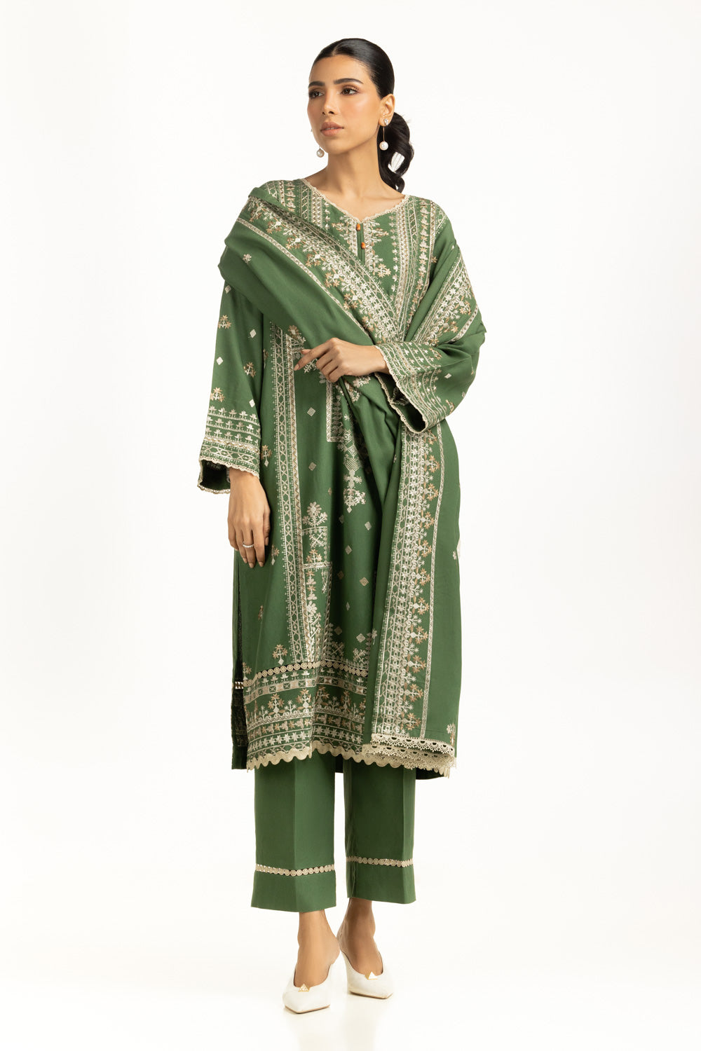 3PC Karandi Embroidered Suit IUSTKSD-1198