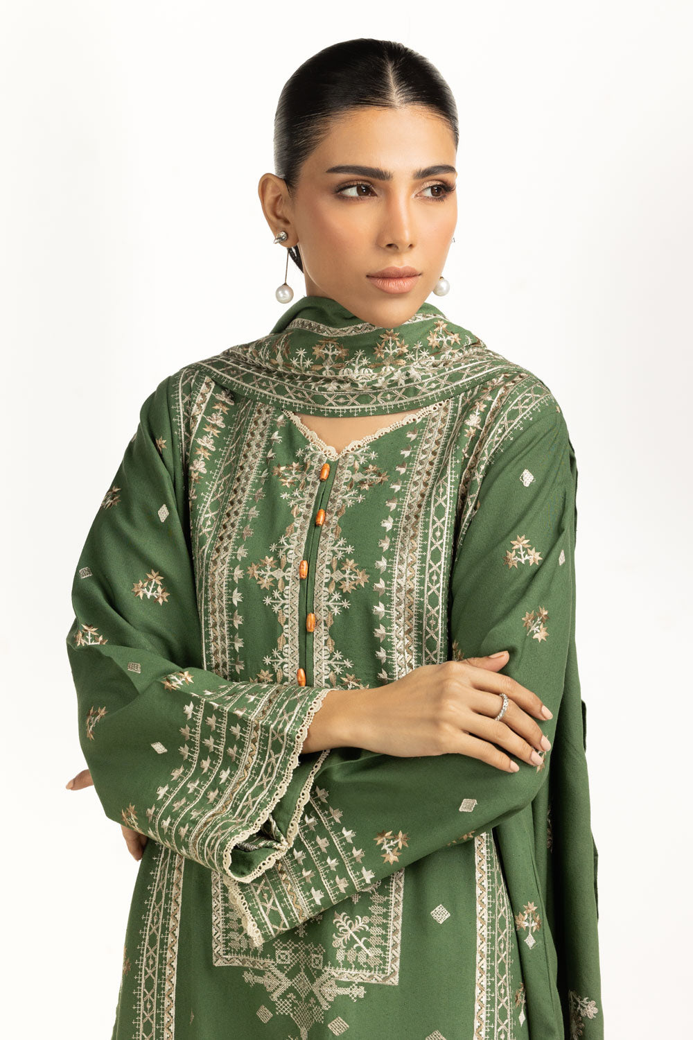 3PC Karandi Embroidered Suit IUSTKSD-1198