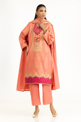 3PC Karandi Jacquard Embroidered Suit IUSTKSD-1255