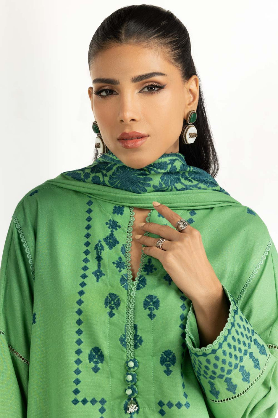 3PC Karandi Velvet Jacquard Suit