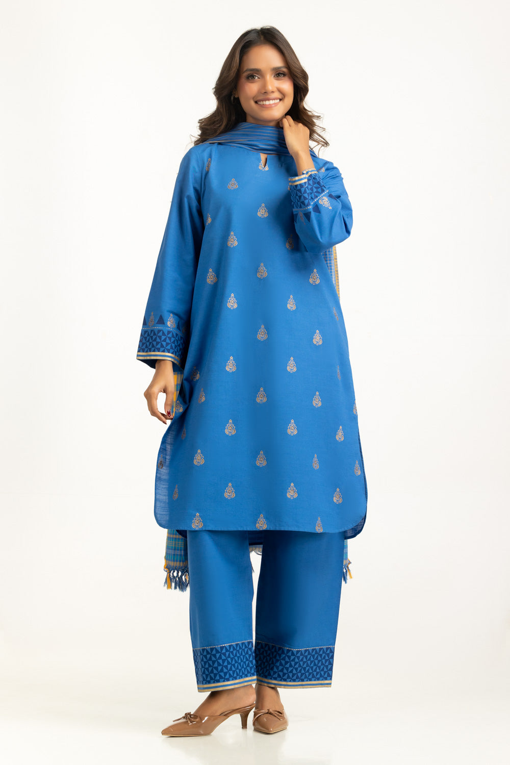 3PC Khaddar Block Printed Suit Ipstd-55206