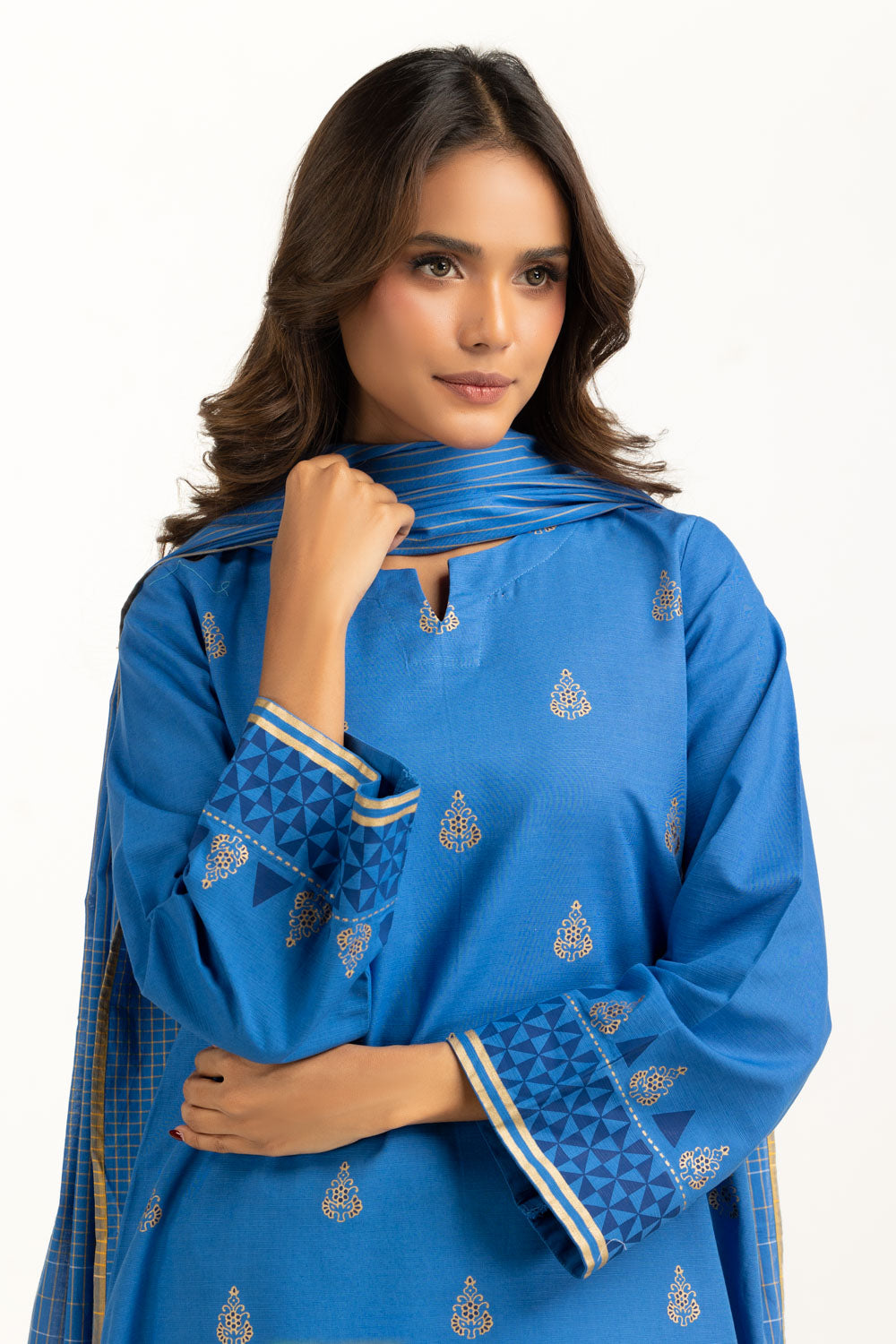 3PC Khaddar Block Printed Suit Ipstd-55206