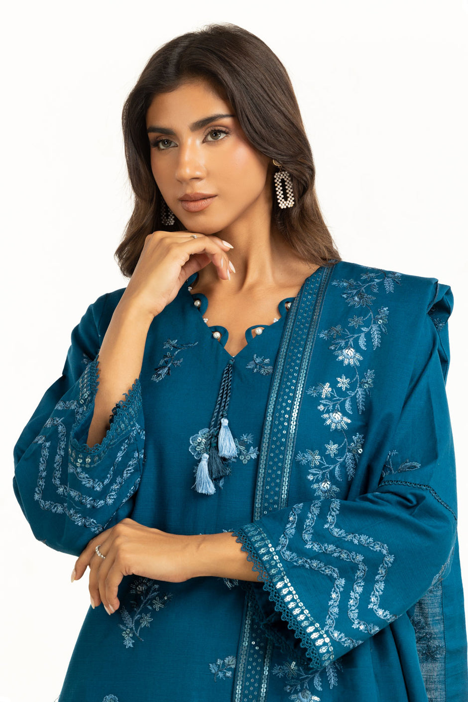 3PC Khaddar Embroidered Suit