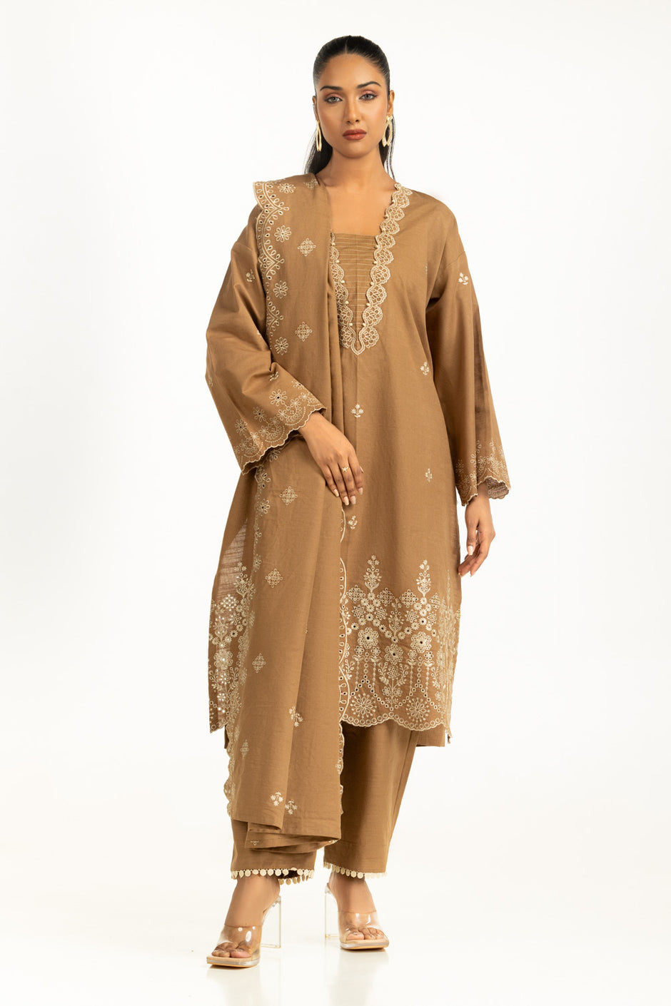 3PC Khaddar Embroidered Suit