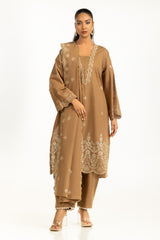 3PC Khaddar Embroidered Suit IUSTKSD-1245