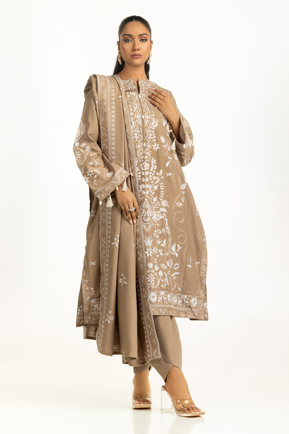 3PC Khaddar Embroidered Suit IUSTKSD-1265