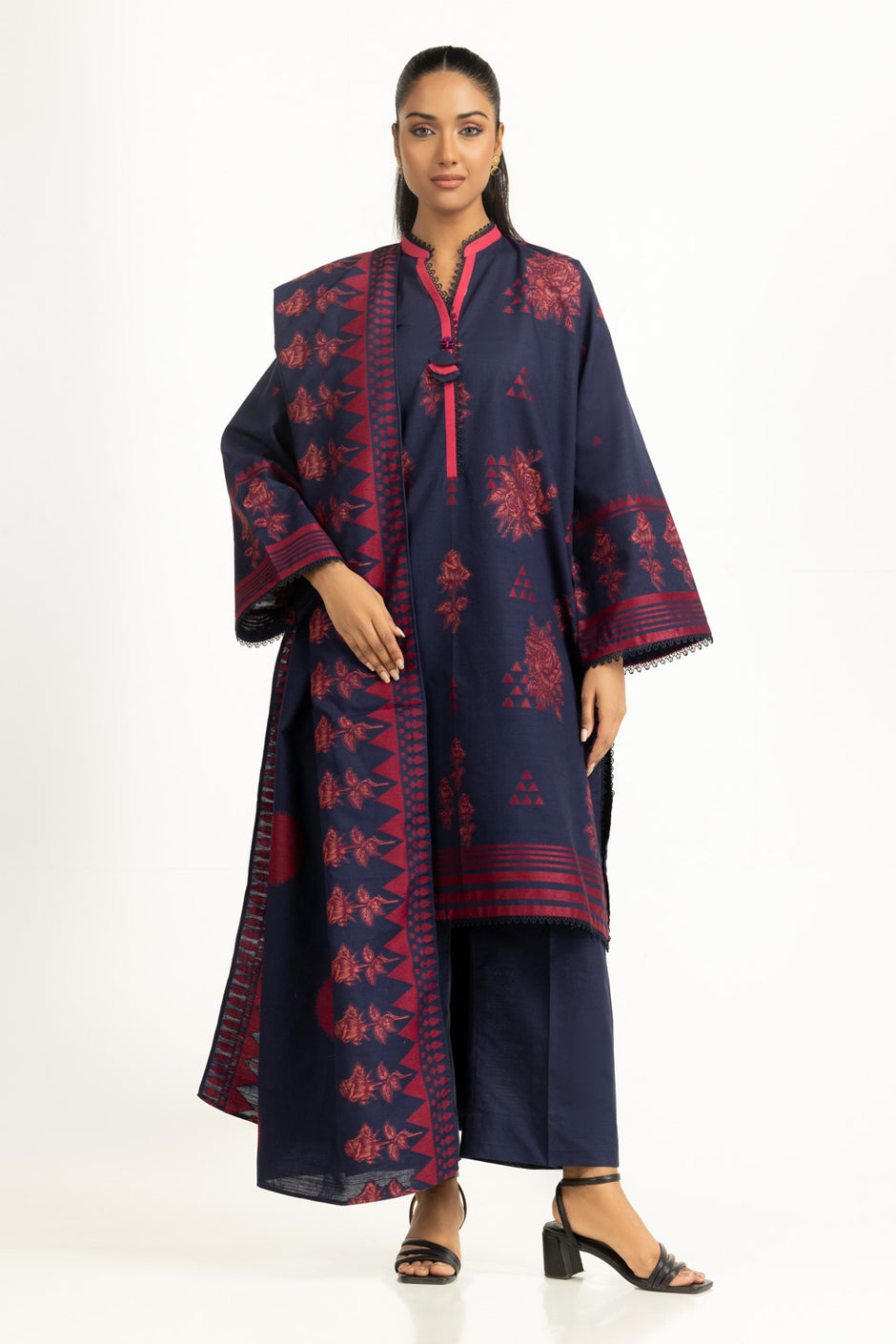 3PC Khaddar Jacquard Suit