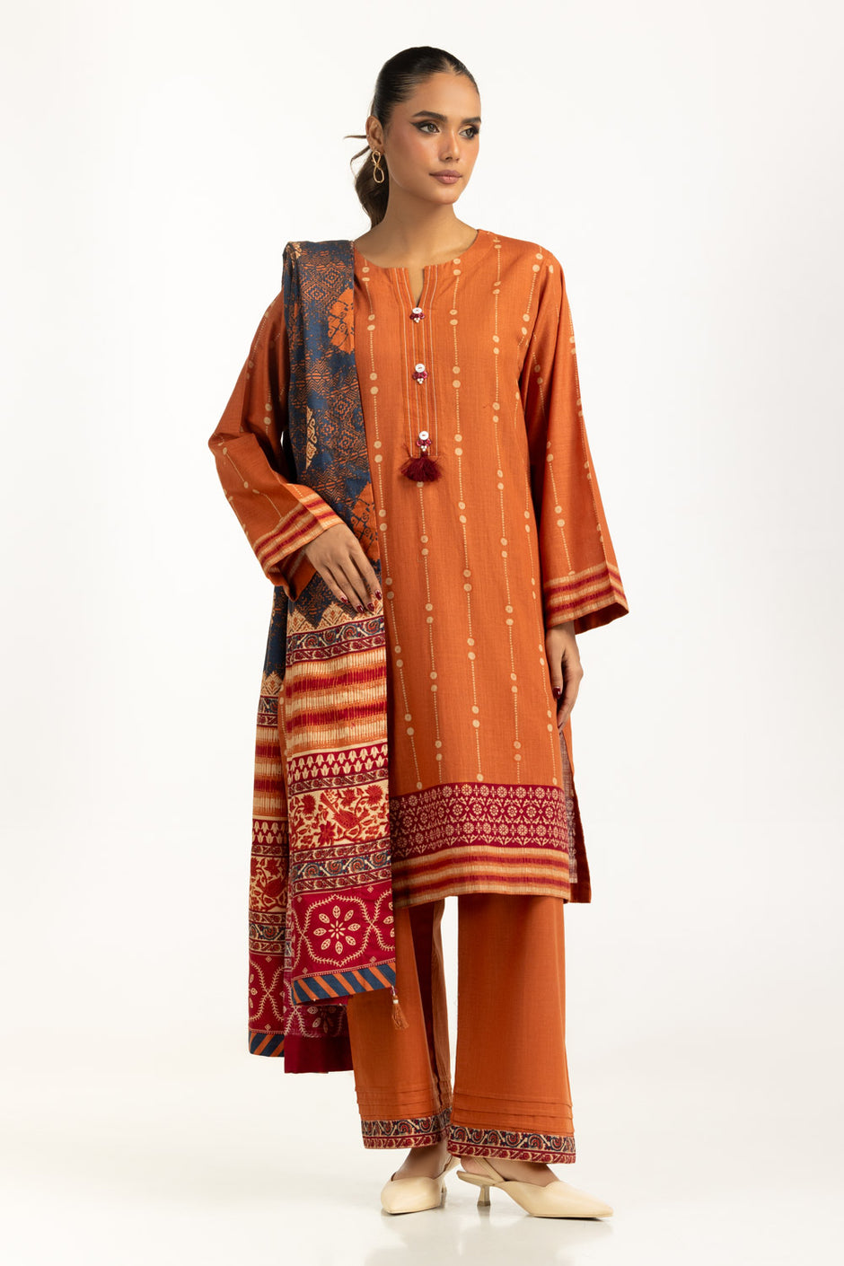 3PC Khaddar Printed Suit