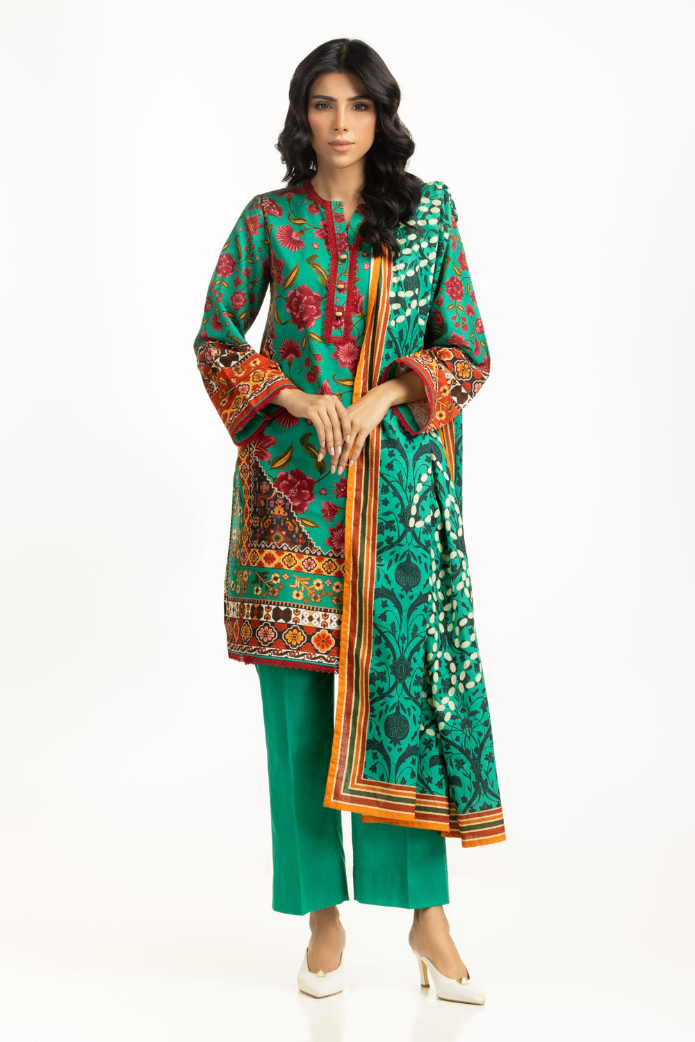 3PC Khaddar Printed Suit IUSTKSD-1186