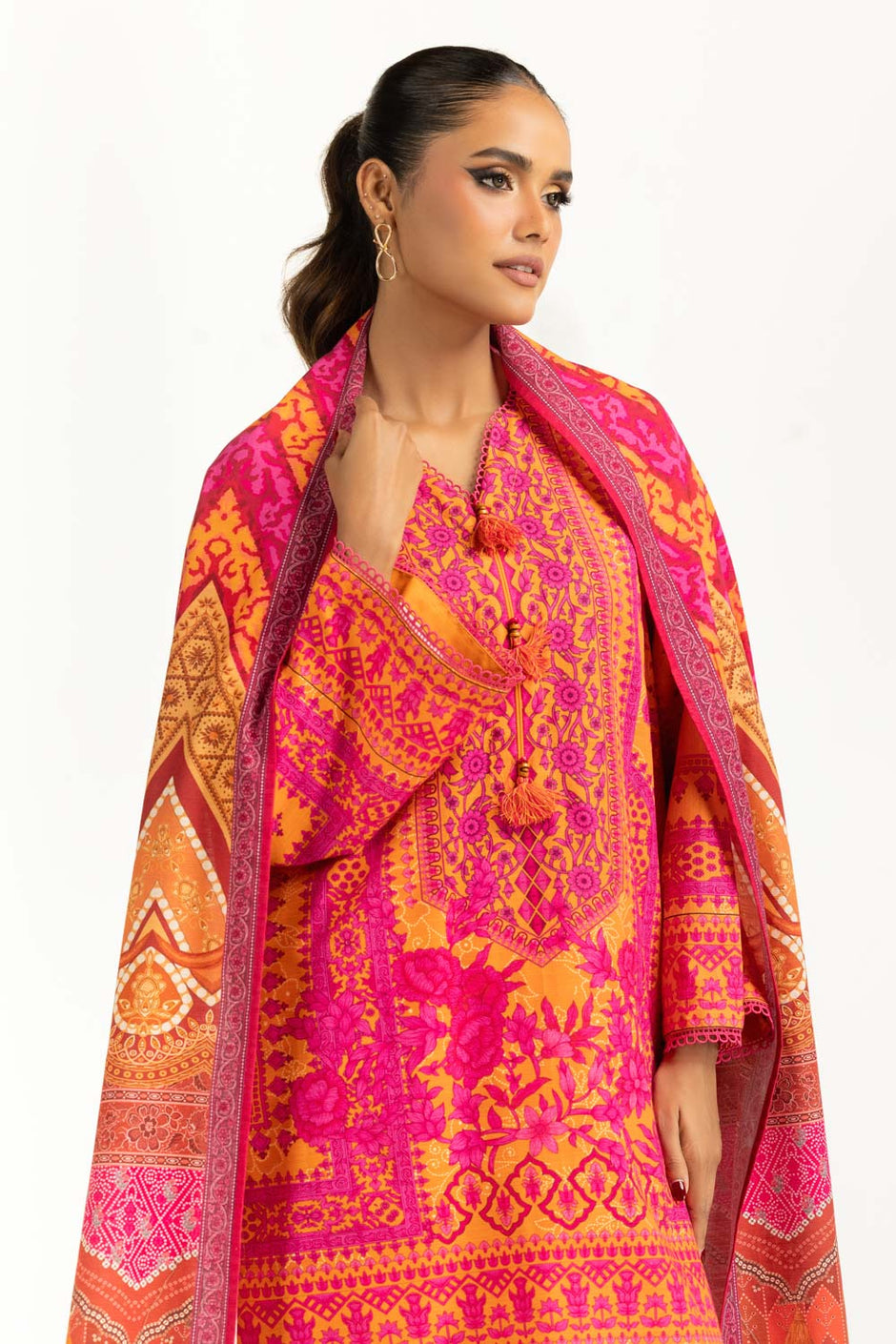 3PC Khaddar Printed Suit