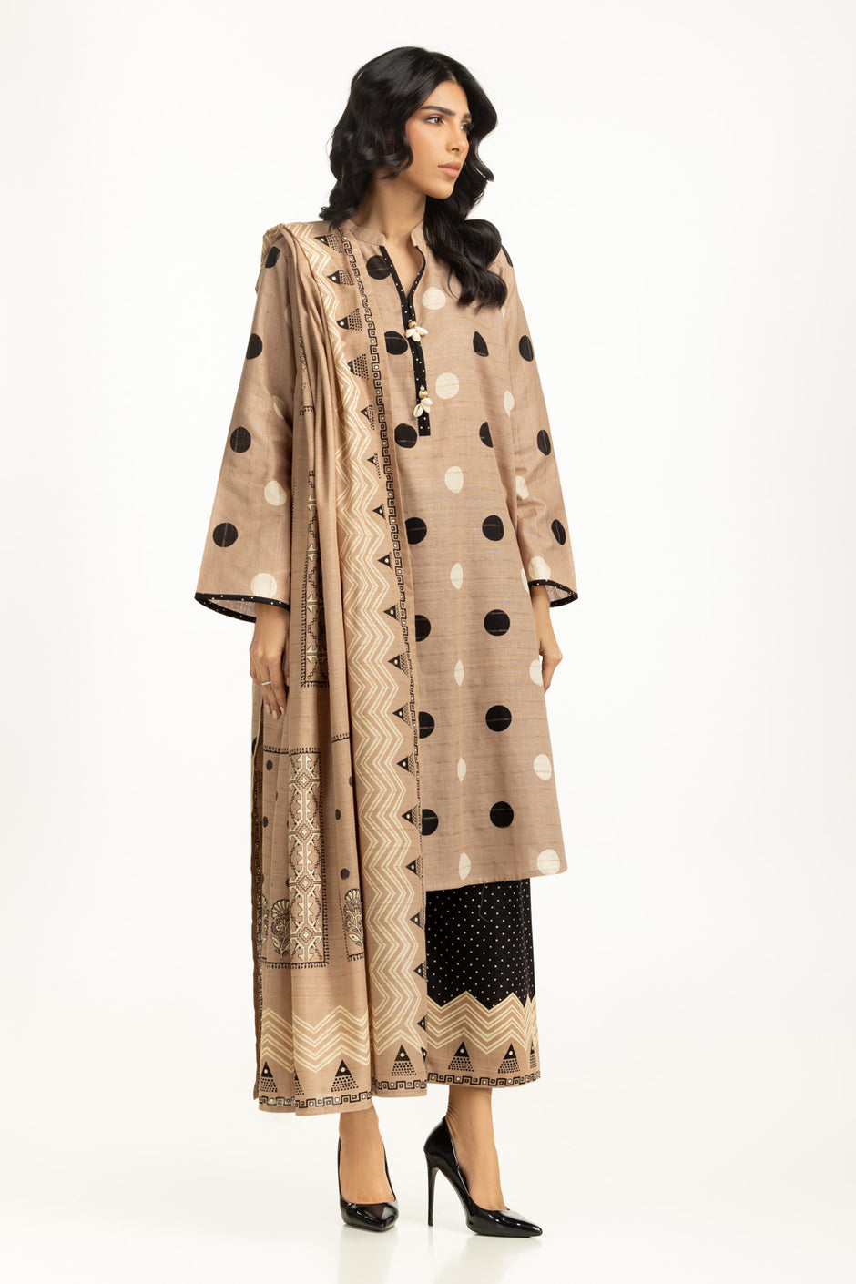 3PC Khaddar Printed Suit