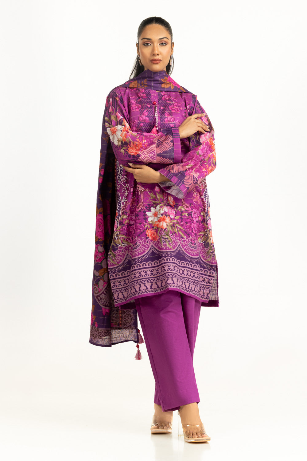 3PC Khaddar Printed Suit