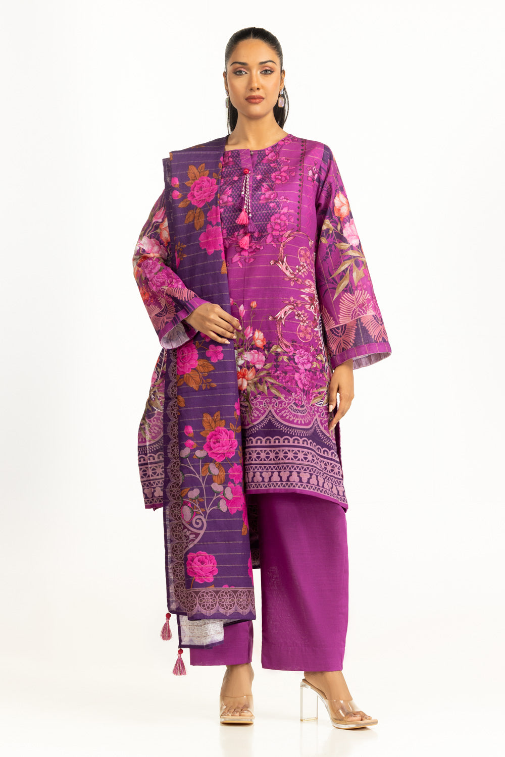 3PC Khaddar Printed Suit