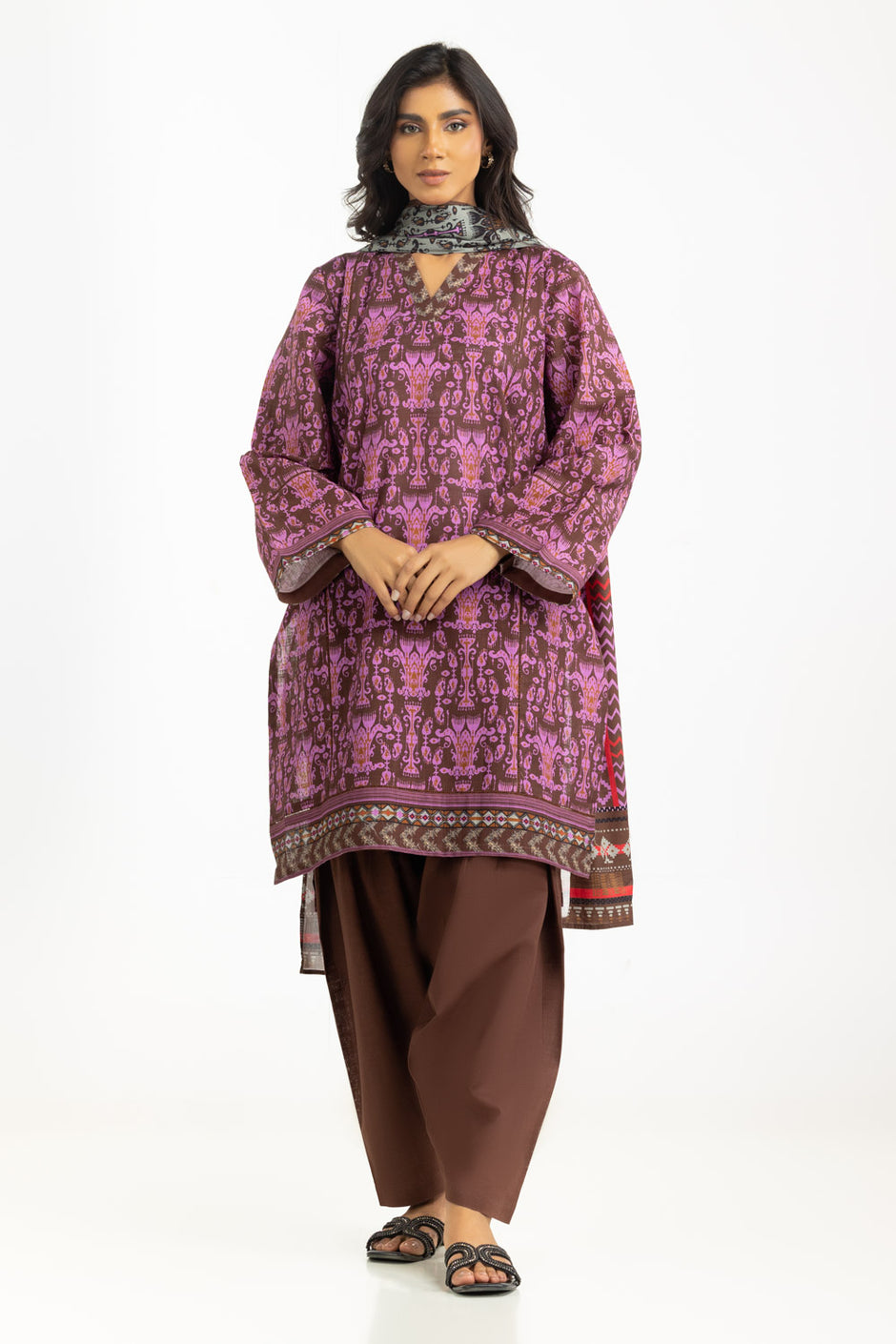 3PC Khaddar Printed Suit