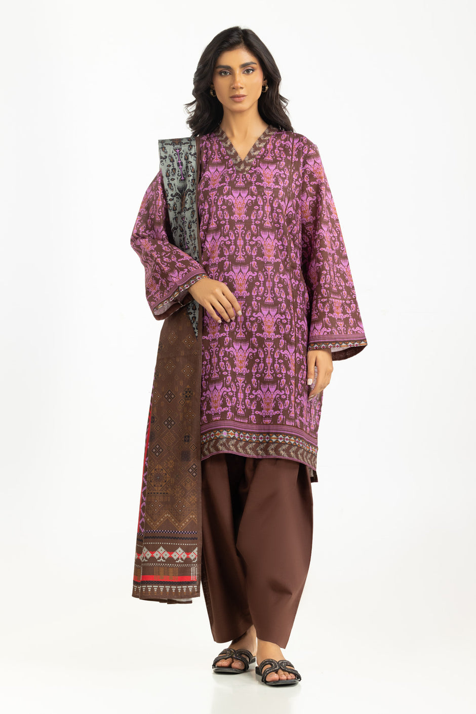 3PC Khaddar Printed Suit