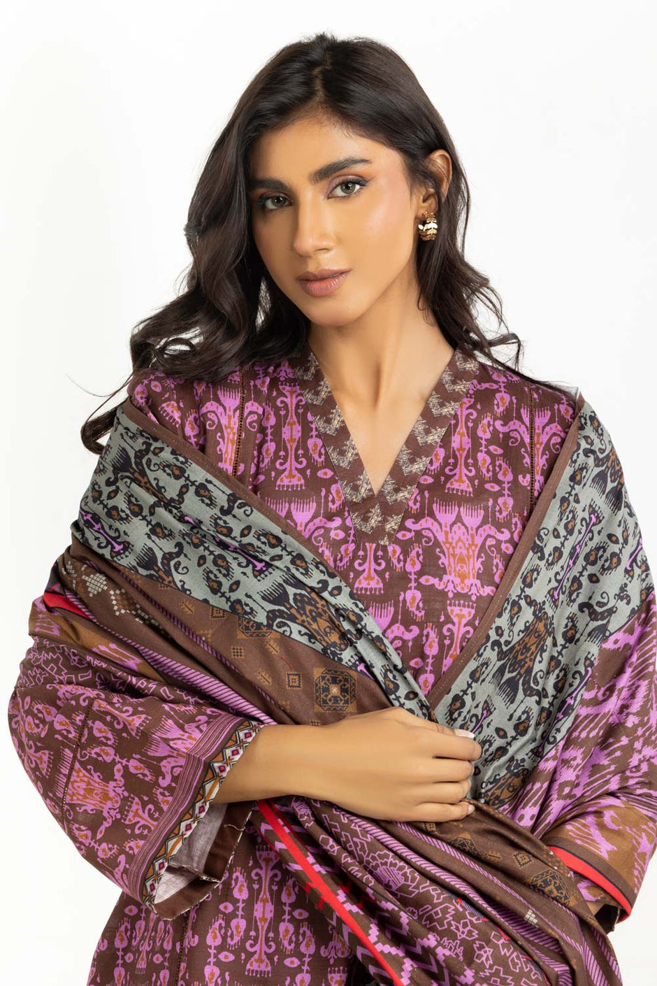 3PC Khaddar Printed Suit