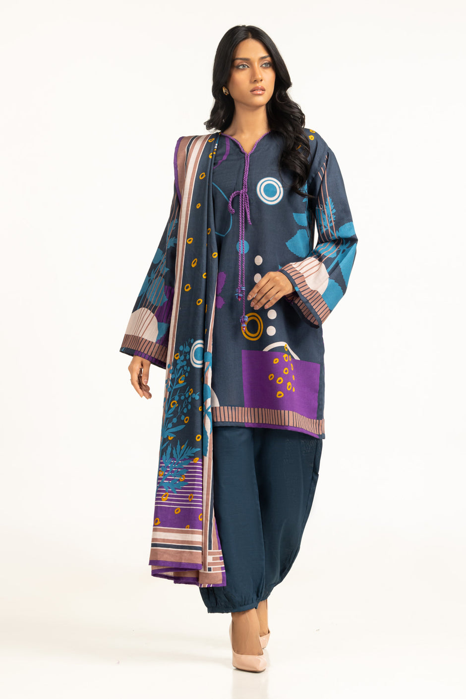 3PC Khaddar Printed Suit