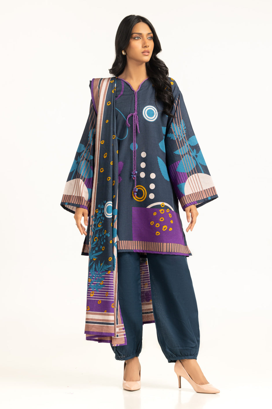 3PC Khaddar Printed Suit