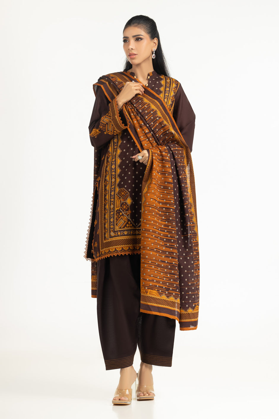 3PC Khaddar Printed Suit