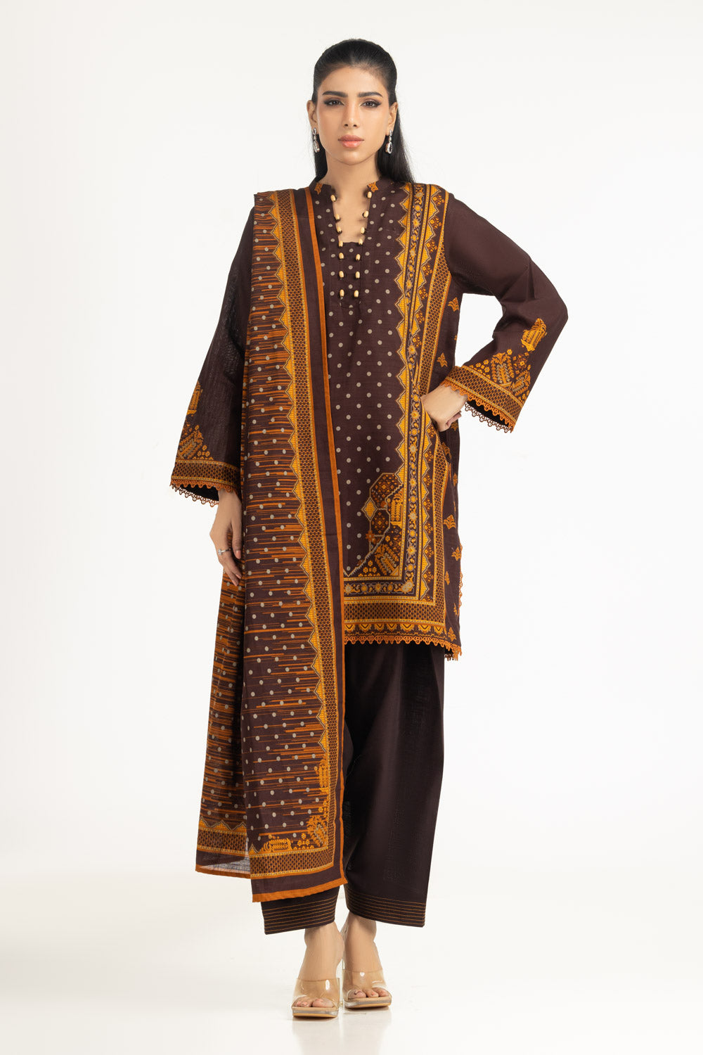 3PC Khaddar Printed Suit