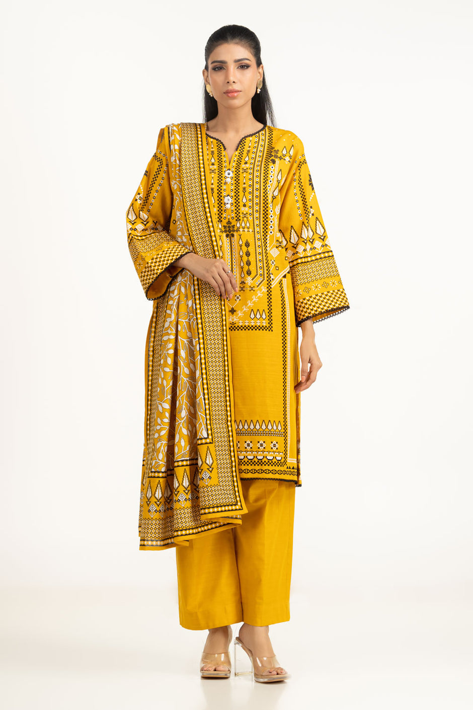 3PC Khaddar Printed Suit
