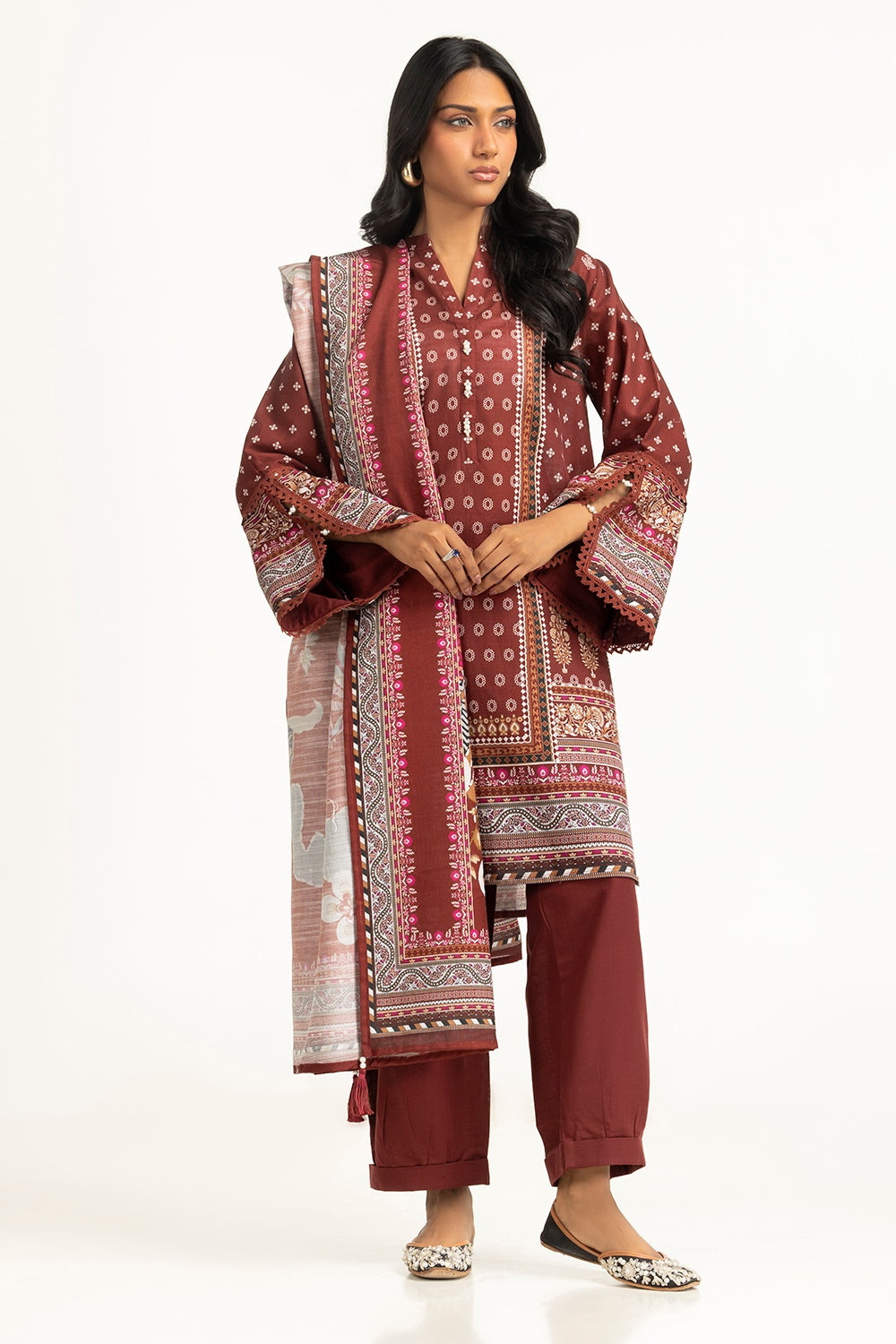 3PC Khaddar Printed Suit IUSTKSD-1376