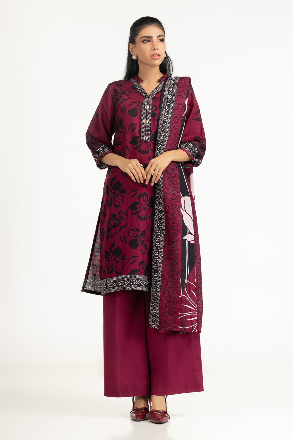 3PC Khaddar Printed Suit