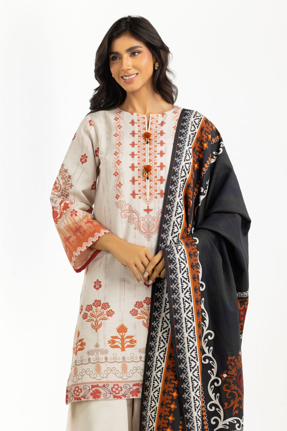 3PC Khaddar Printed Suit