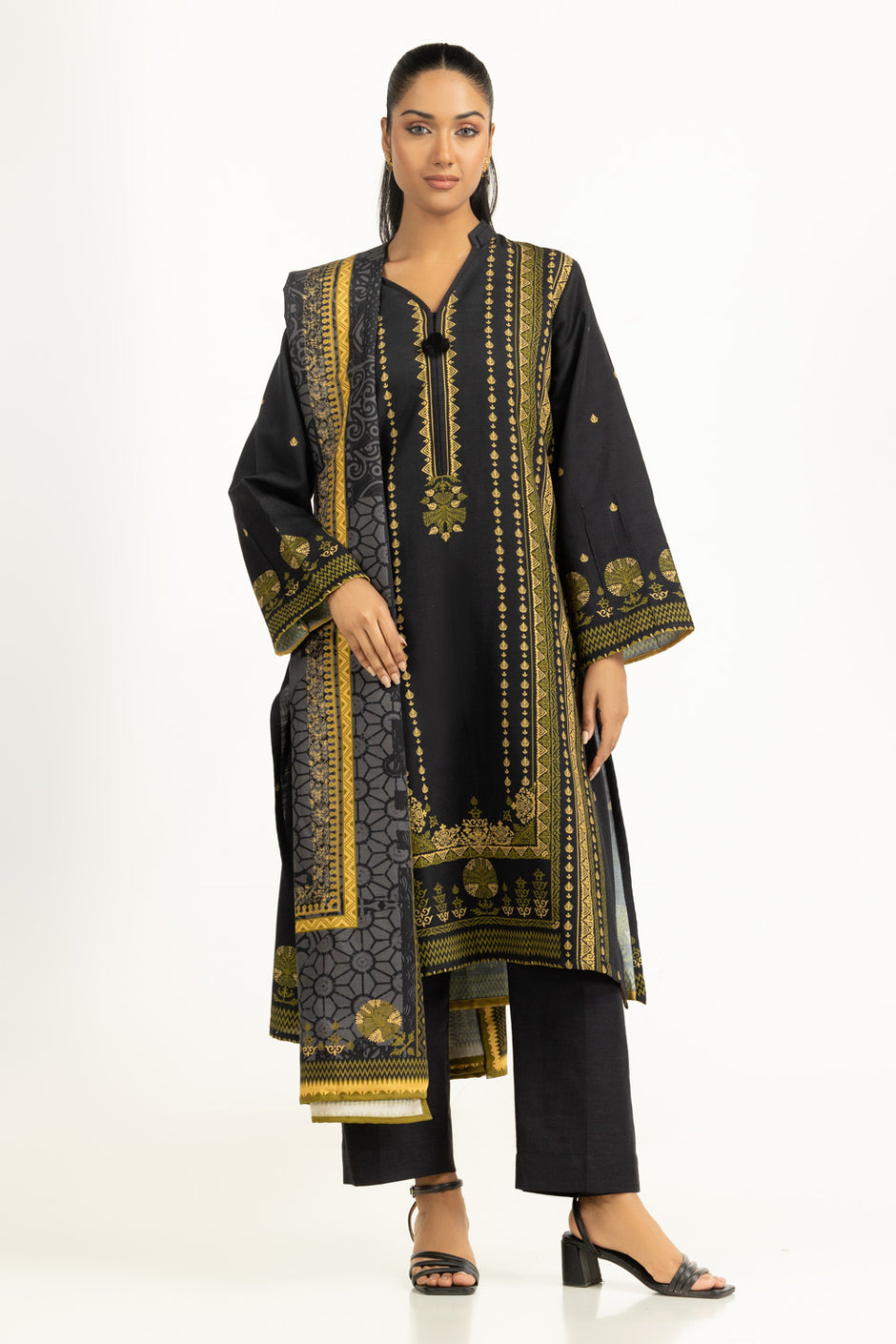 3PC Khaddar Printed Suit