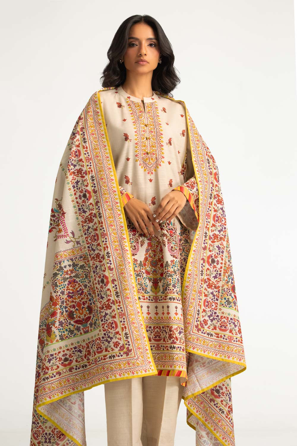 3PC Khaddar Printed Suit