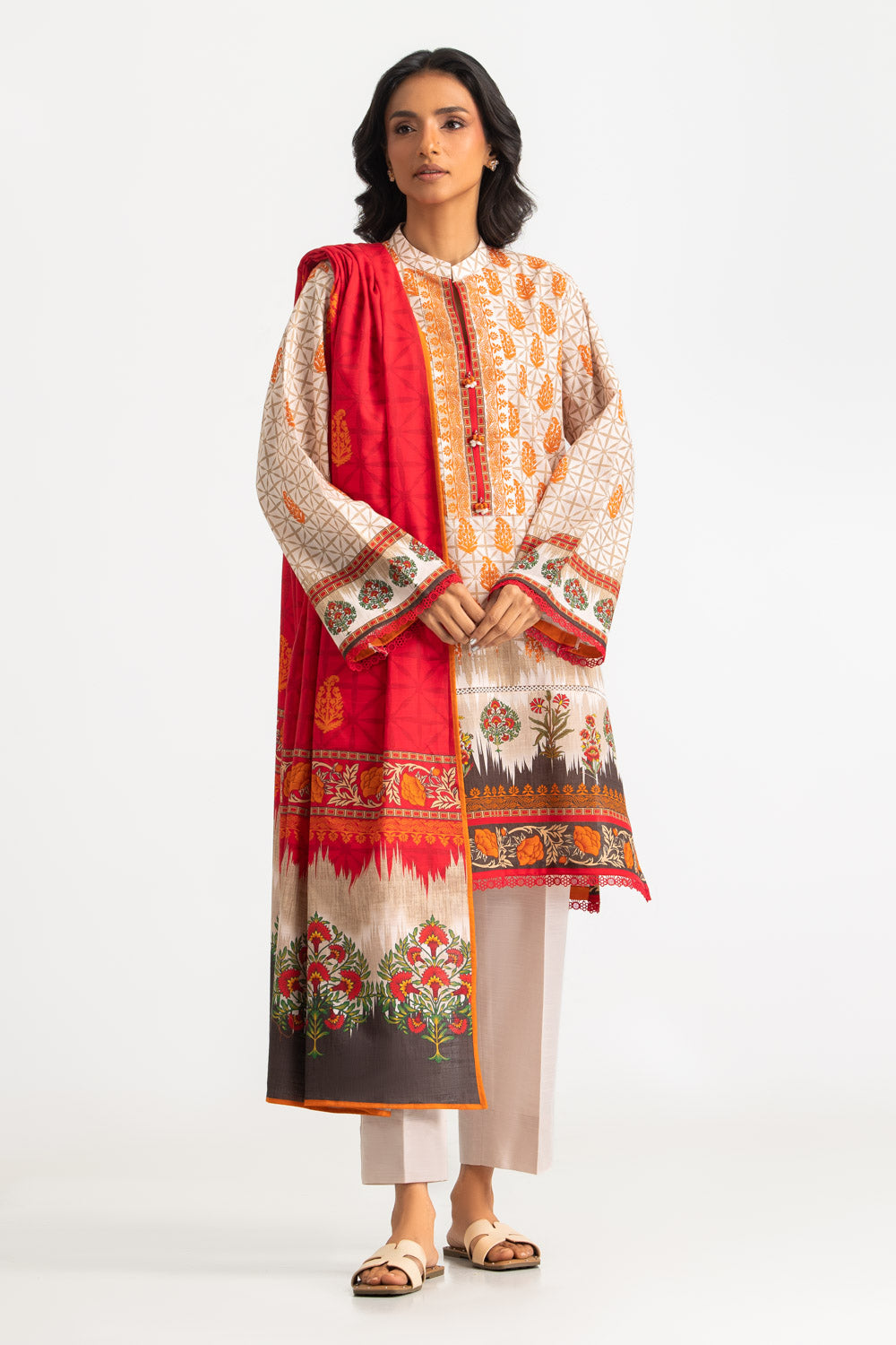 3PC Khaddar Printed Suit
