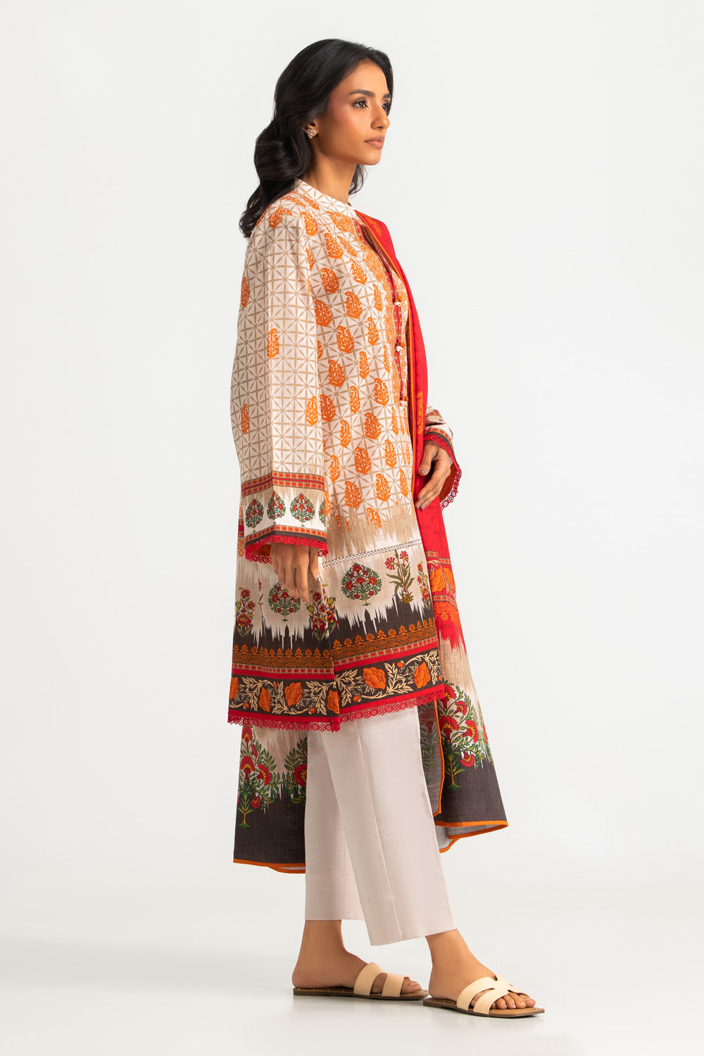 3PC Khaddar Printed Suit