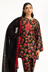 3PC Khaddar Printed Suit With Embroidered IUSTKSD-1308
