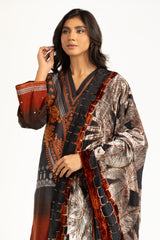 3PC Khaddar Printed Suit with Embroidered IUSTKSD-1262