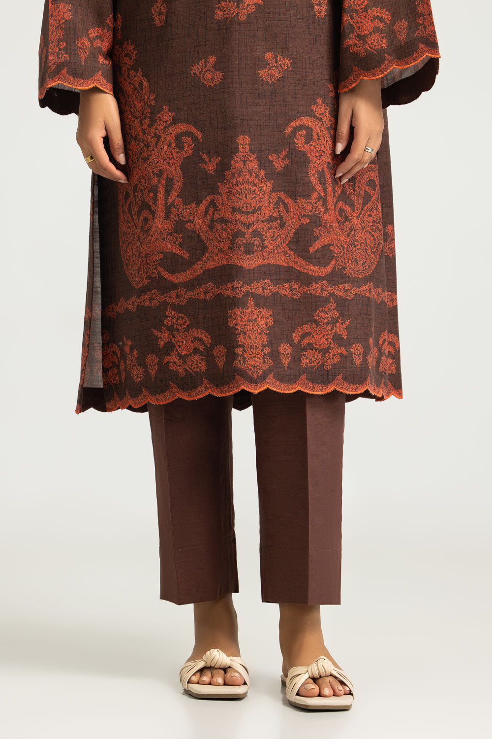 3PC Khaddar Slub Printed Suit