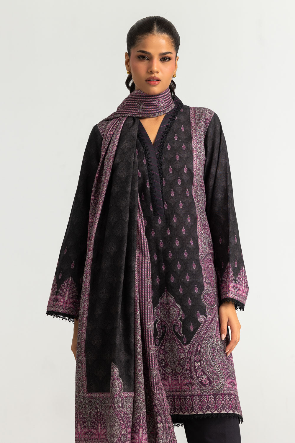 3PC Khaddar Slub Printed Suit