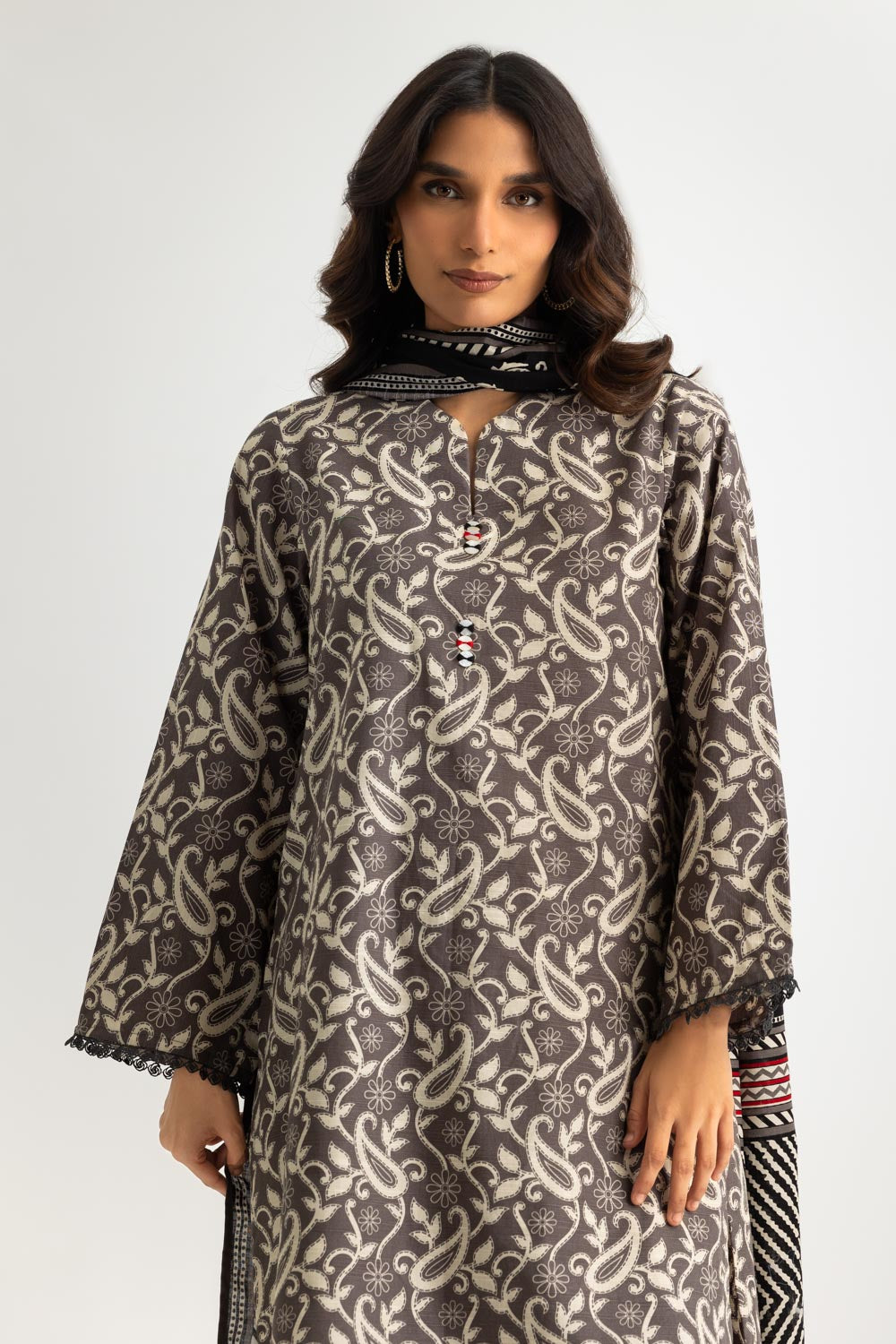 3PC Khaddar Slub Printed Suit