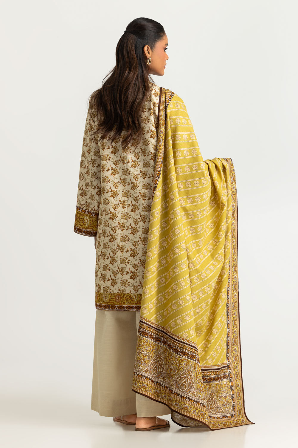 3PC Khaddar Slub Printed Suit