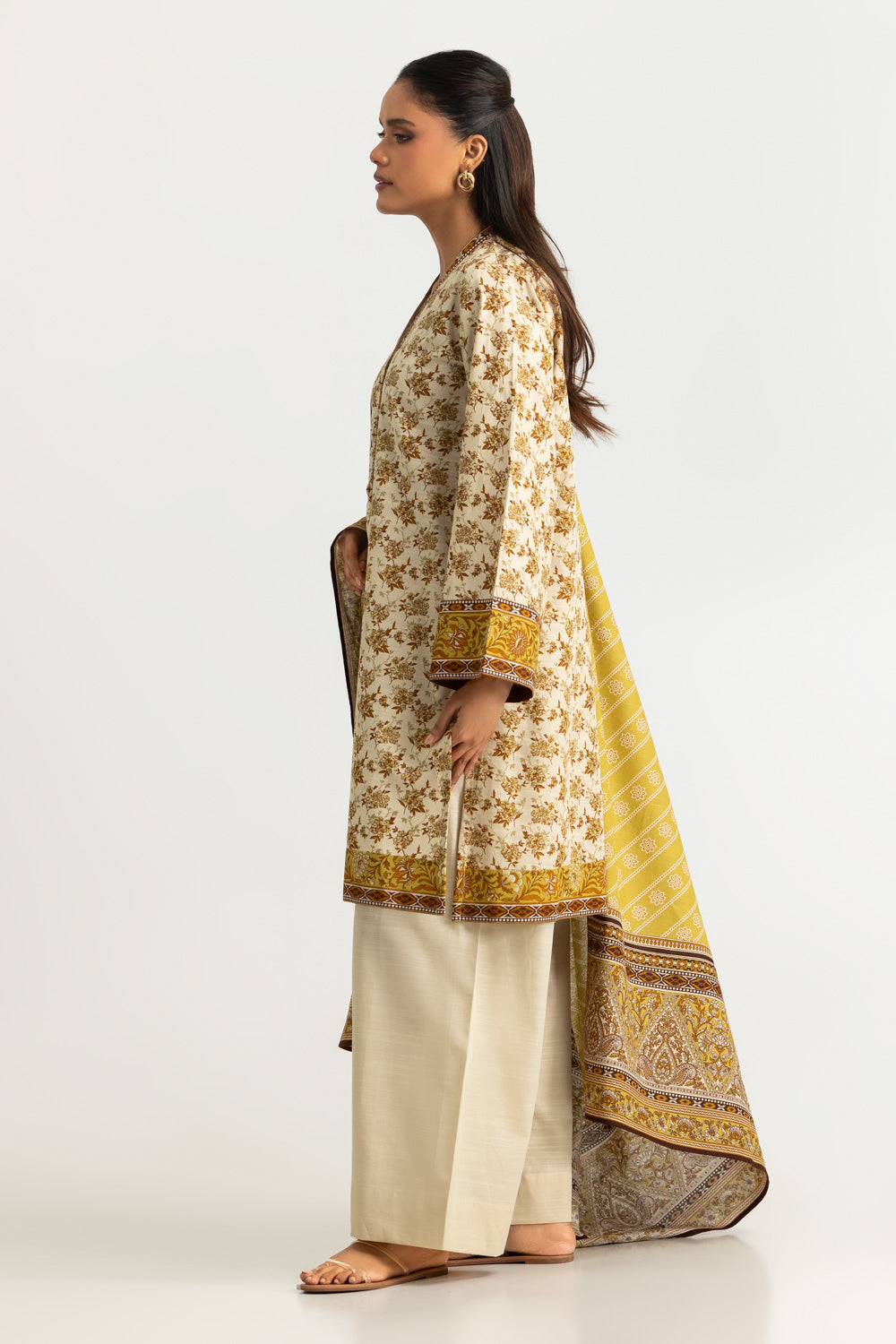 3PC Khaddar Slub Printed Suit