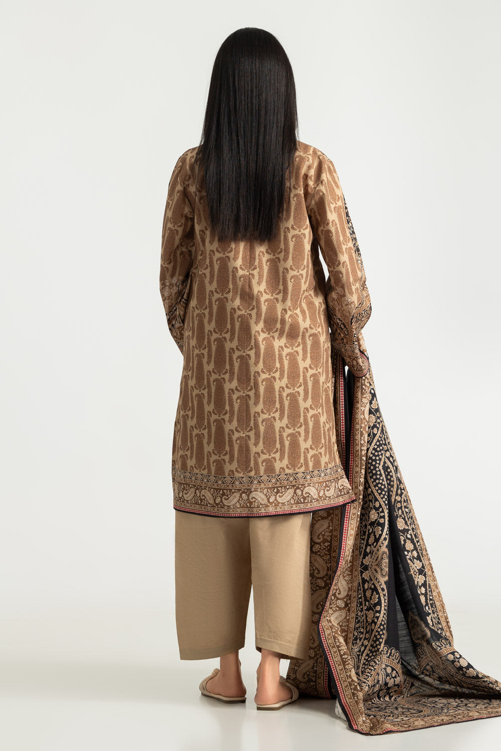 3PC Khaddar Slub Printed Suit