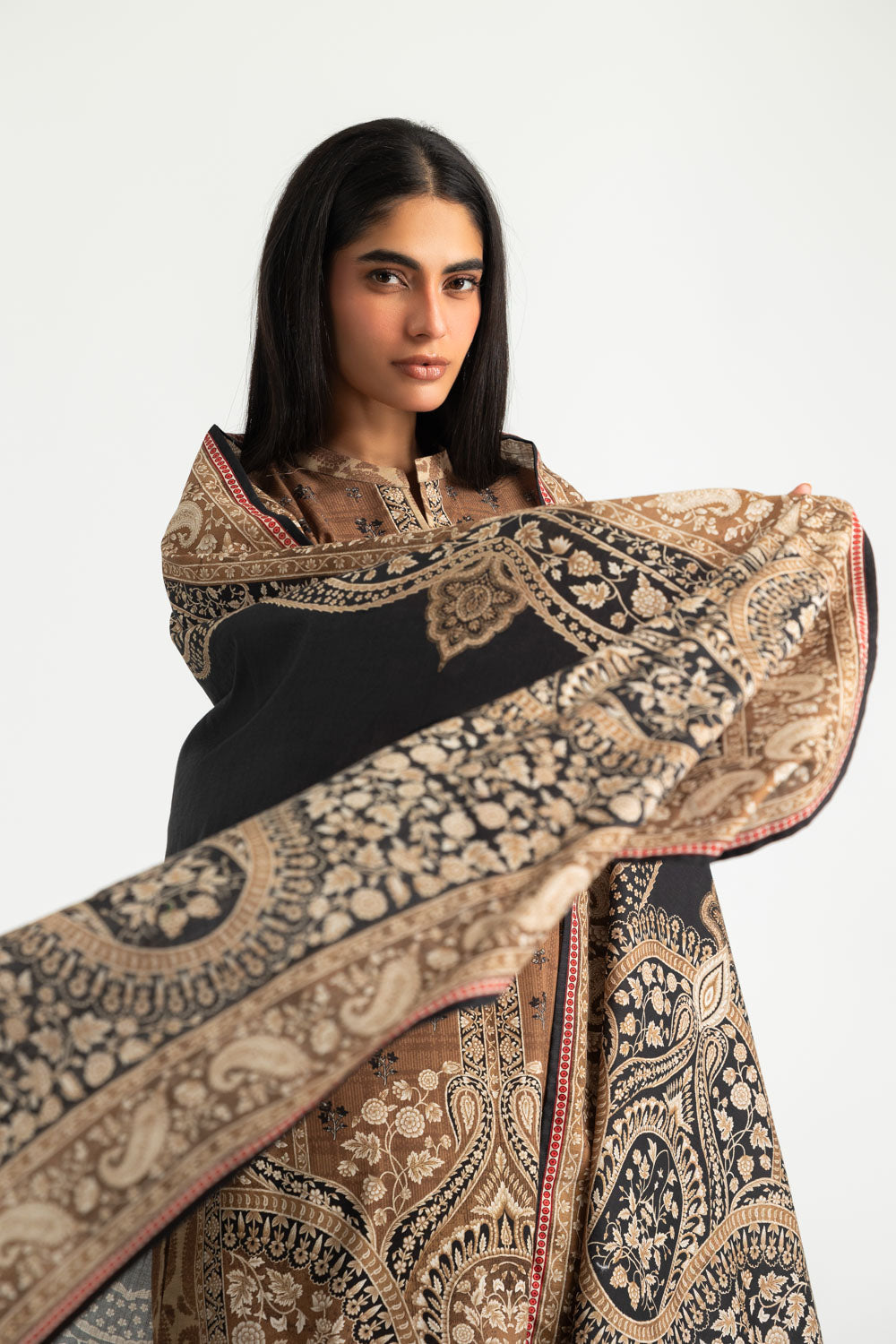 3PC Khaddar Slub Printed Suit