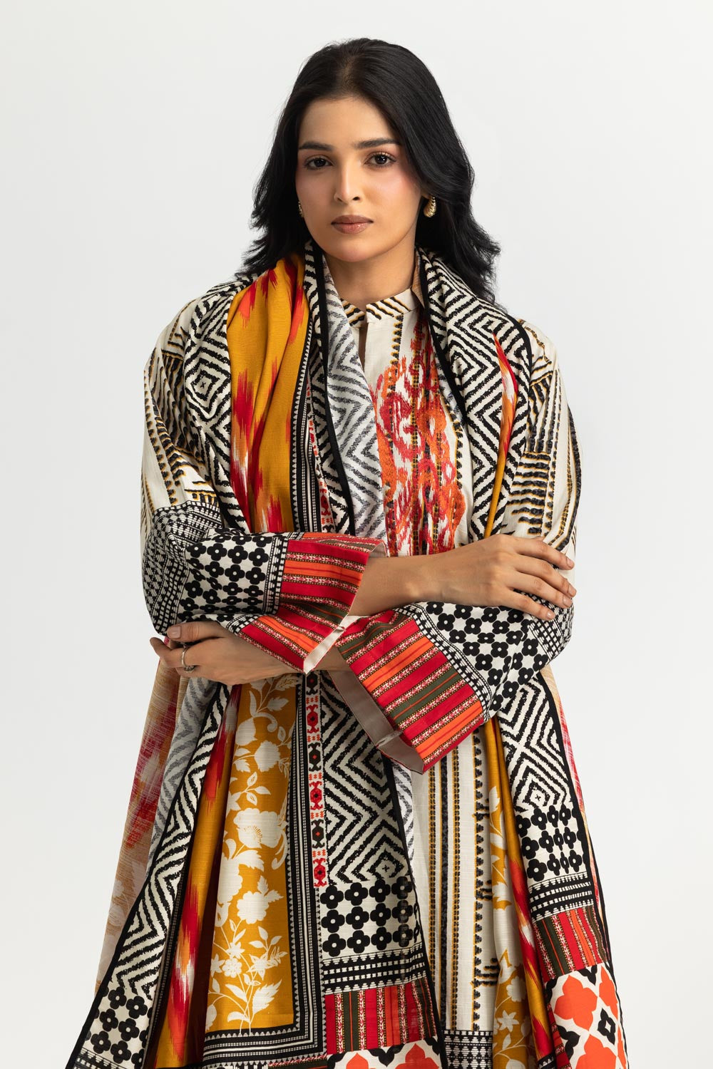 3PC Khaddar Slub Printed Suit