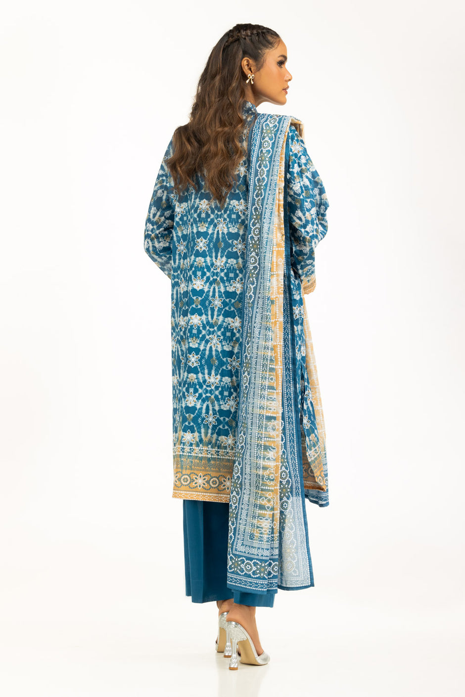 3PC Lacquer Printed Lawn Suit